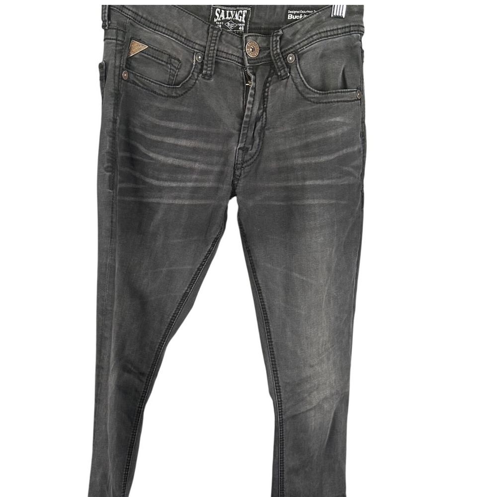 Salvage Havoc Skinny Slim Fit Jeans Mens 29x30 Charcoal Grey Buckle Exclusive